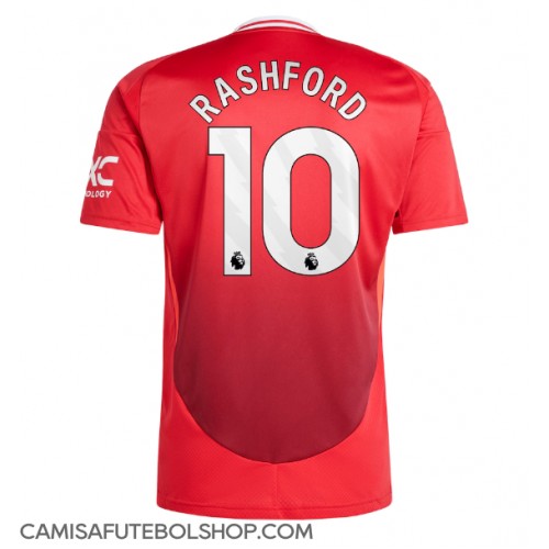 Camisa de time de futebol Manchester United Marcus Rashford #10 Replicas 1º Equipamento 2024-25 Manga Curta